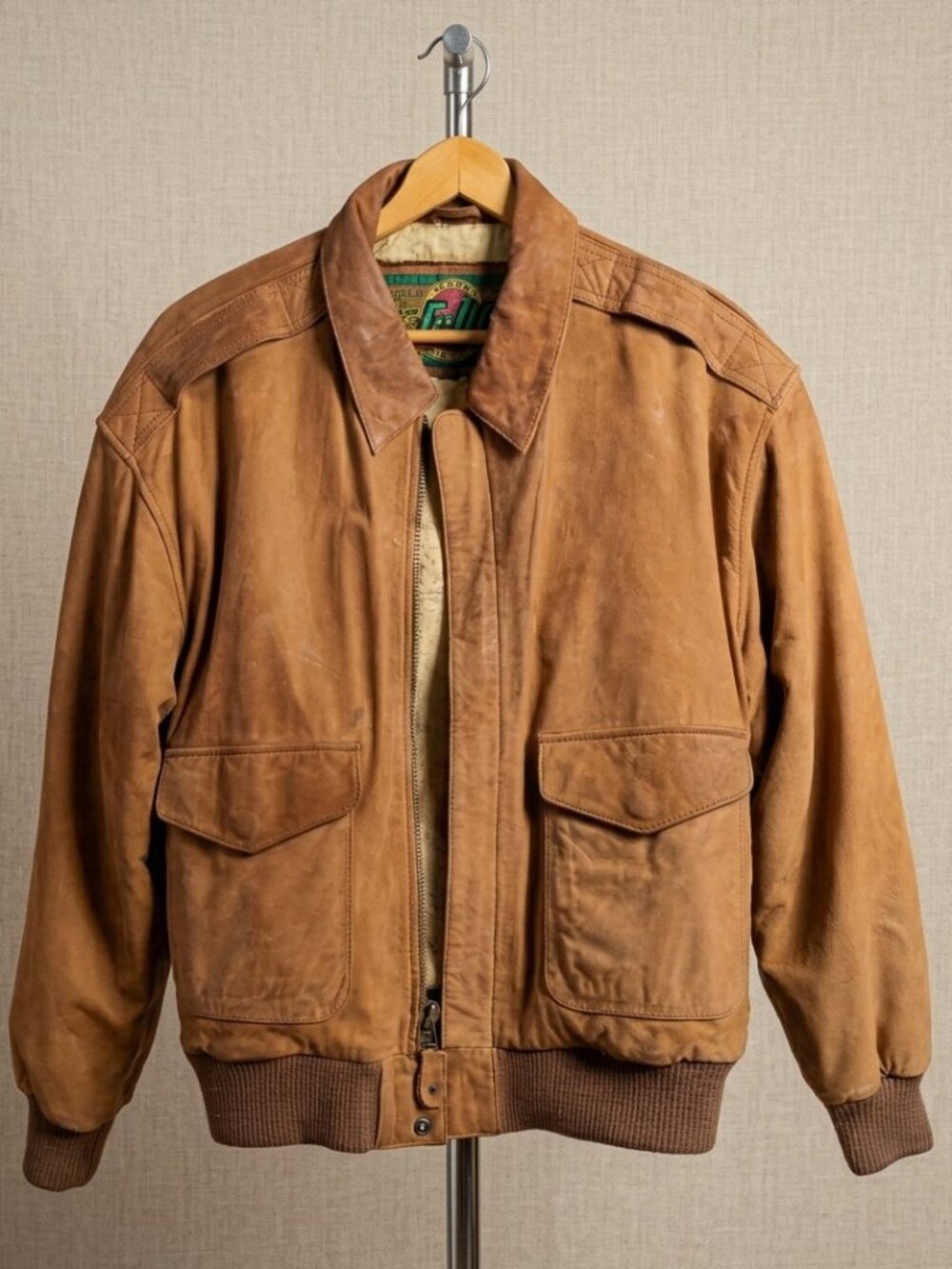 Vintage Brown Suede Flight Jacket – Pelle Cuir